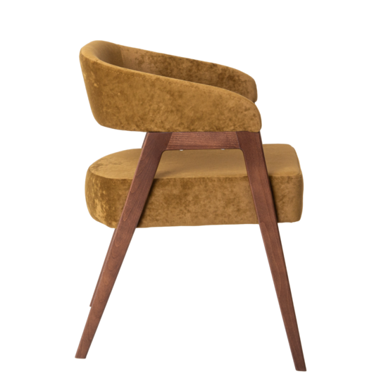 Ricco chair, Nebby 021 velour, beech legs, antique walnut stain - photo 3