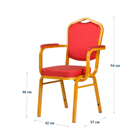 Hit 25 mm chair with rounded armrests, gold, red crown - photo 6