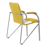 Product photo Samba chair, yellow/white, frame - silver from the ChiedoCover company.