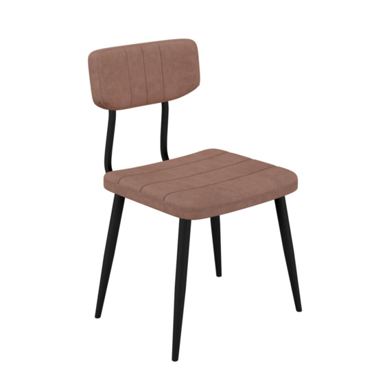 Kato light chair with accent stitching, beige microfibre, metal legs - photo 1