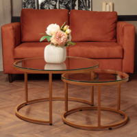 Product photo Madison coffee table, gold with glass from the ChiedoCover company.