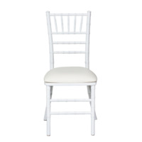 Product photo Chiavari chair-2 white, with upholstered seat from the ChiedoCover company.