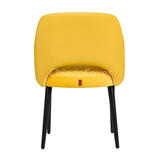 Mila chair, yellow corduroy, black legs - photo 5