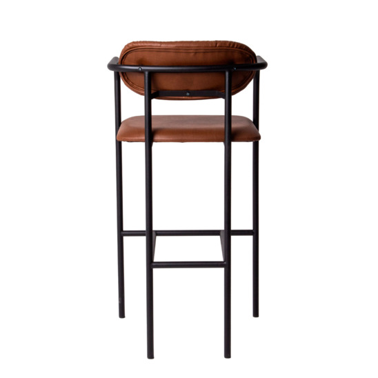 Rich bar stool, Pioneer C248 eco-leather, metal frame, black moire - photo 4