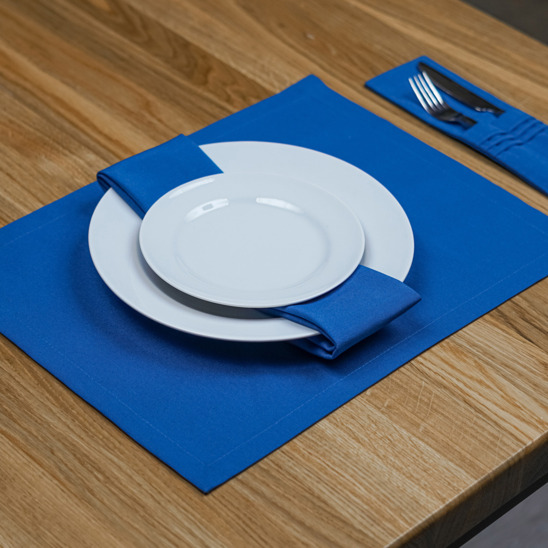 A set of placemats and couverts for 2 devices, blue - photo 1