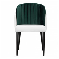 Product photo Lily half-seat, white/ dark green, black legs from the ChiedoCover company.