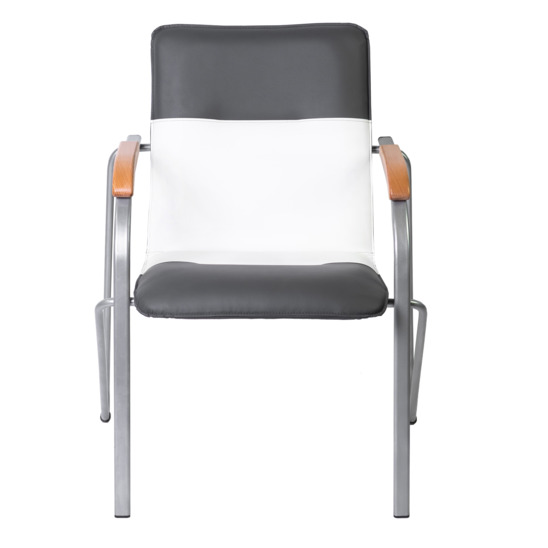 Samba chair, grey/white, frame - silver - photo 3