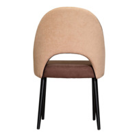 Product photo Mullin chair, brown chenille, dusty pink back, black legs from the ChiedoCover company.