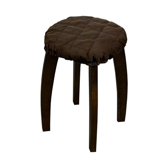 The cover on the stool is sealed, dark brown - صور 1