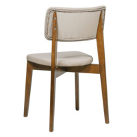 Product photo Topas chair, eco-leather Luxa cream light beige, light walnut from the ChiedoCover company.