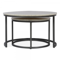 Product photo Madison x2 table, white tabletop, black frame from the ChiedoCover company.