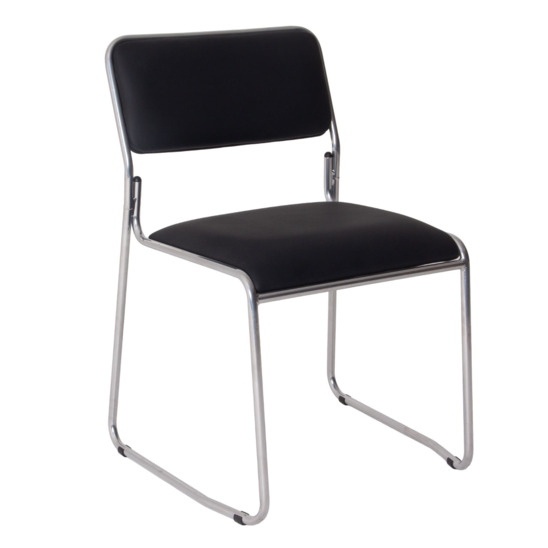 Heir chair, FIJI Black leatherette, chrome frame - photo 1