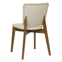 Product photo Safir chair, Luxa cream eco-leather, light beige, light walnut from the ChiedoCover company.