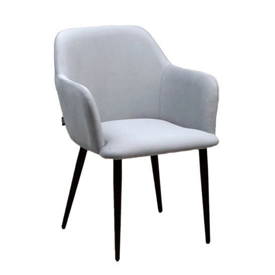 Terra chair, black legs, grey velour - photo 1