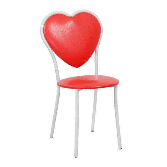 Heart chair, eco-leather Astor 670 red - photo 1