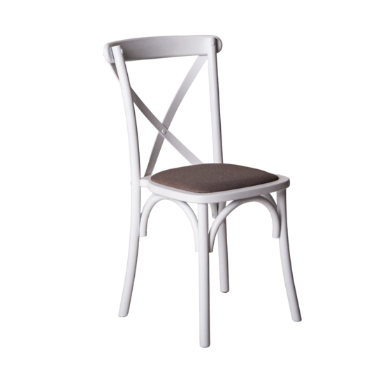 Crossback chair with cushion, ESPO 82 matting, beech frame, white - photo 1