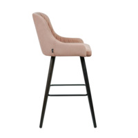 Product photo Mint bar stool, beige velour Teddy 26, black stain from the ChiedoCover company.