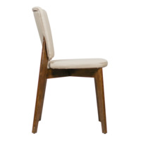 Product photo Safir chair, eco-leather Lux almond beige, antique walnut from the ChiedoCover company.