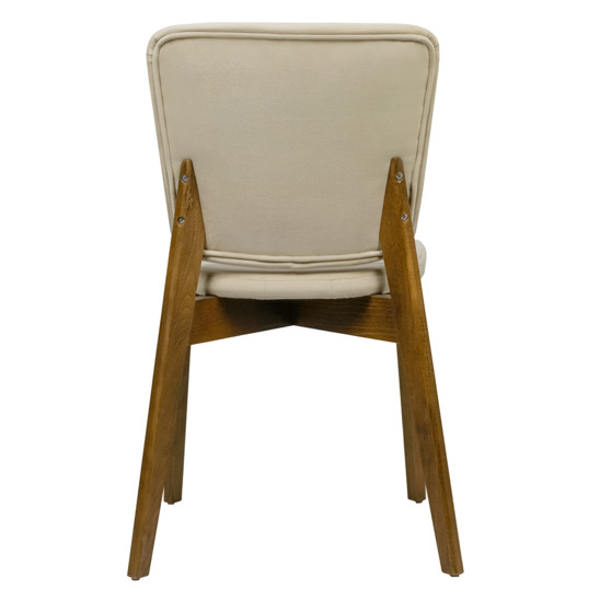 Safir chair, velour Velutto-04 light beige, light walnut - photo 7