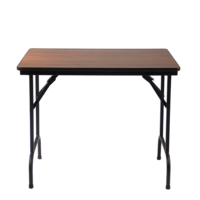 Product photo Leader 1 table, metal base, walnut chipboard from the ChiedoCover company.