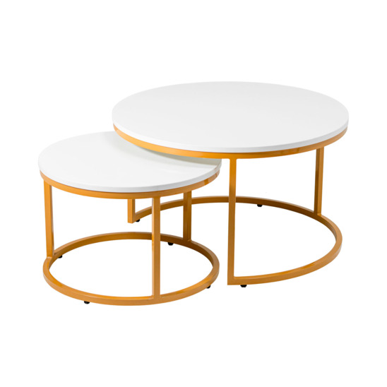 Madison x2 desk, white tabletop, gold frame - photo 1