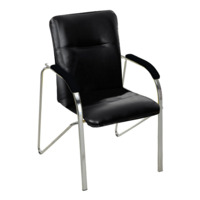 Product photo Samba chair, Black eco-leather, chrome frame, soft armrests from the manufacturer ChiedoCover, product picture, real product photo