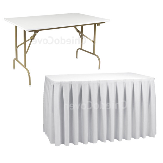 Set of Table with buffet skirt - صور 1