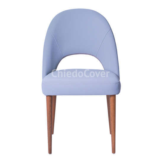 Mallin chair, light blue velour, beech legs - photo 2