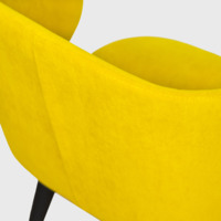 Product photo Mark chair, yellow velour, metal legs from the ChiedoCover company.
