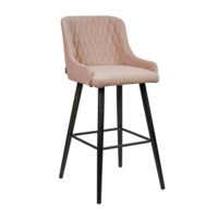 Product photo Mint bar stool, beige velour Teddy 26, black stain from the manufacturer ChiedoCover, product picture, real product photo