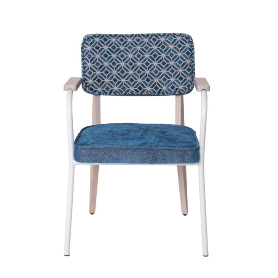 Mix chair, chenille Twinkle seat col.12 sky, chenille Twinkle star cool backrest. 12 sky, beech legs, white stain - photo 5