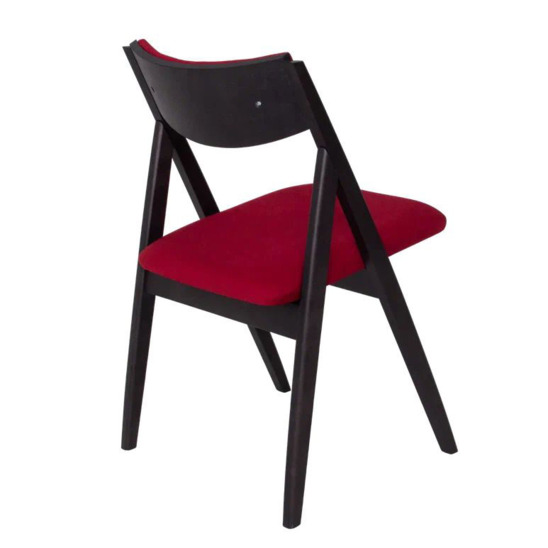 Folding chair Clack with upholstered backrest, velour Velutto 38, legs beech stain black - photo 3