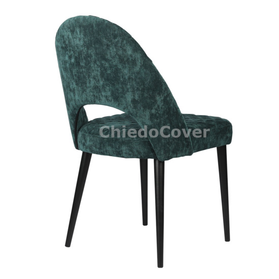 Malin Diamond chair, blue-green chenille, black legs - photo 2