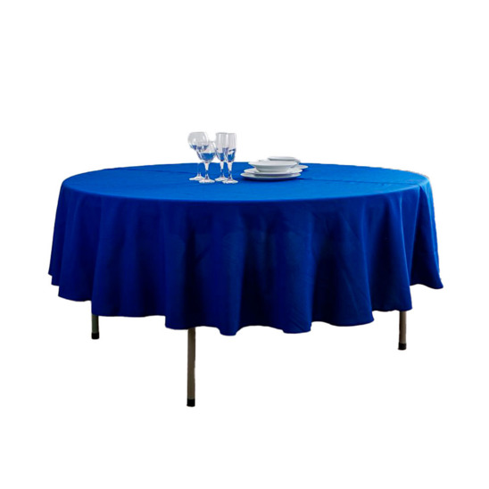 Gabardine tablecloth, round, blue - photo 1