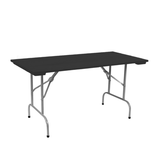 Leader 1 table, outdoor made of slats, black, silver - photo 1