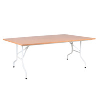 Product photo Table Leader 2, 2400x900, beech, white, PVC edge from the manufacturer ChiedoCover, product picture, real product photo