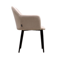 Product photo Terra chair, black legs, beige velour from the ChiedoCover company.