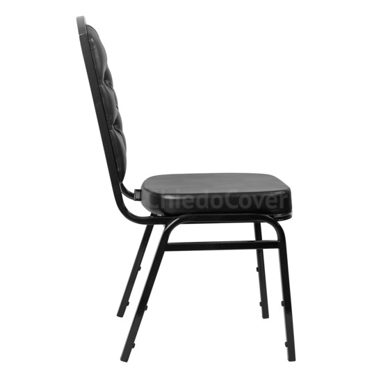 Patrick 20mm chair with carriage tie, black, black leatherette - photo 2