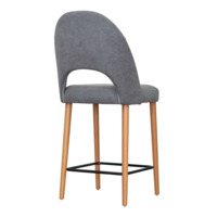 Product photo Mallin bar stool, grey velour, beech legs from the ChiedoCover company.