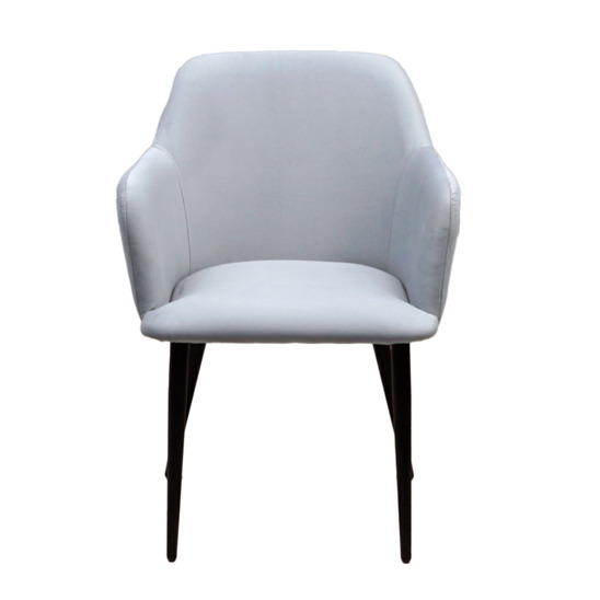 Terra chair, black legs, grey velour - photo 3