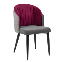 Product photo Lily half-seat, grey jacquard/bordeaux velour, metal legs from the manufacturer ChiedoCover, product picture, real product photo