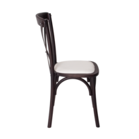 Product photo Crossback chair with cushion, eco-leather White, Beech stain wenge from the ChiedoCover company.
