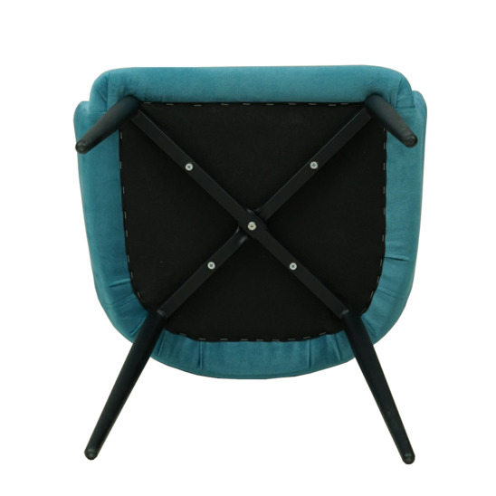 Terra chair, black legs, blue velour - photo 6