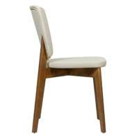 Product photo Safir chair, Luxa cream eco-leather, light beige, light walnut from the ChiedoCover company.