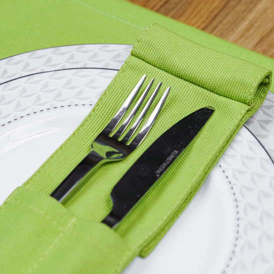 A set of placemats and couverts for 2 devices, green - photo 8