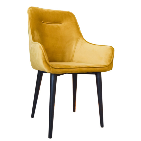 Mars chair, microfiber mustard color, metal legs - photo 1