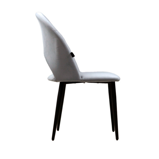 Ignis chair, black legs, grey velour - photo 3