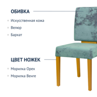 Product photo Amiens blue corduroy chair from the ChiedoCover company.
