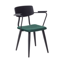 Product photo Kato chair with armrests, wooden back, metal legs from the manufacturer ChiedoCover, product picture, real product photo