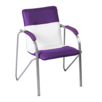 Product photo Samba M chair, dark purple/white, frame - silver from the manufacturer ChiedoCover, product picture, real product photo